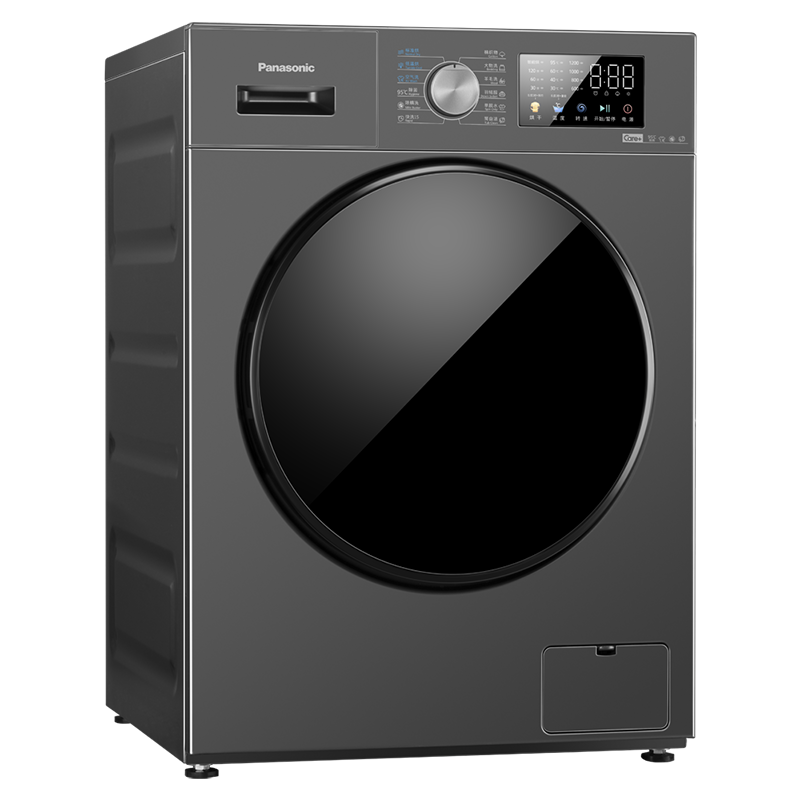 松下(Panasonic)XQG100-800A 10KG全自动滚筒洗衣机洗烘一体机 双极除螨 高温除菌洗 旋钮+触控高清大图