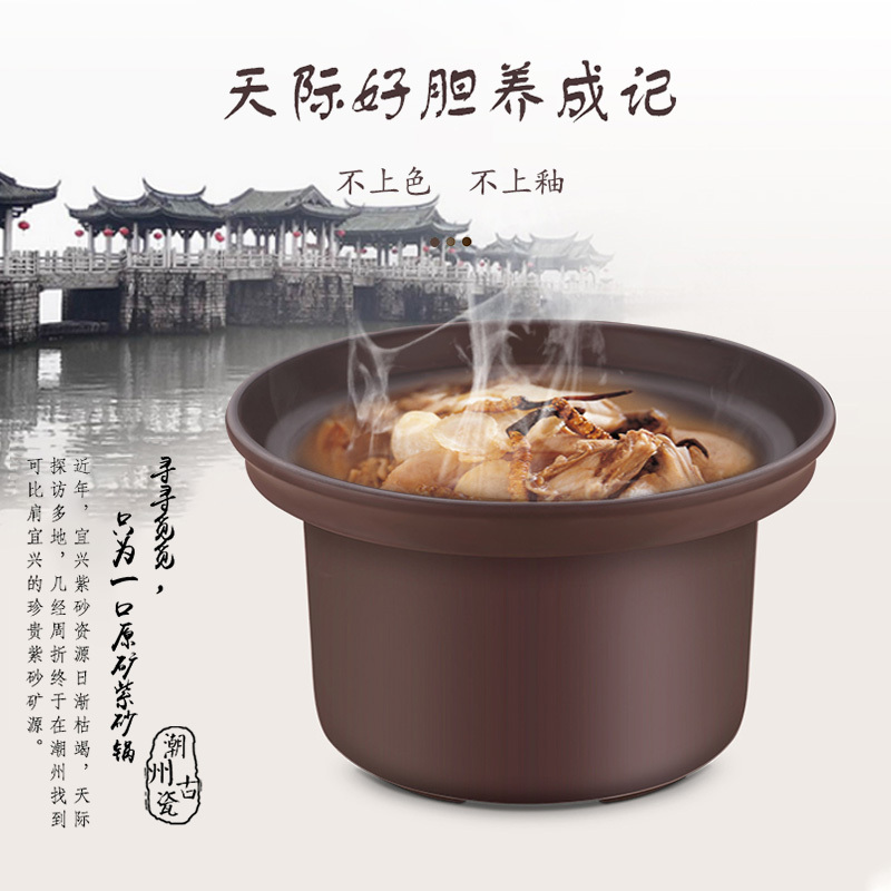 天际DGD10-10ZWD电炖炖锅紫砂内胆单胆煲汤锅煮粥神器电砂锅炖锅家用全自动智能预约定时养生电炖盅1-2人1升容量