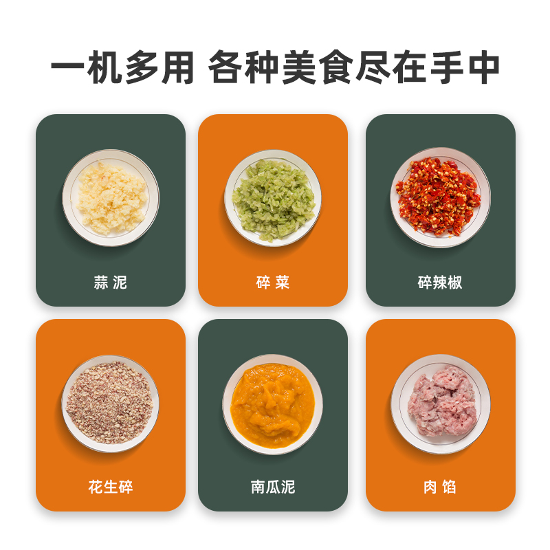 Leasy领致家用电动蒜泥机迷你电动拉蒜捣蒜器多功能厨房绞切蒜蓉机便携宝宝婴儿辅食小型搅碎搅拌料理机 粉色