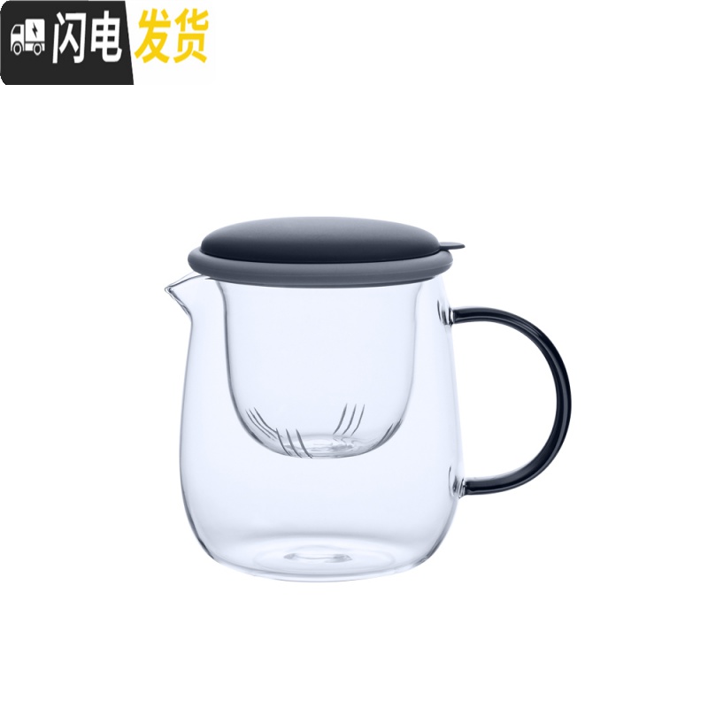 三维工匠物鸣泡茶壶玻璃过滤可高温加热单壶家用红茶煮茶壶玻璃茶具花茶壶 蓝色高清大图