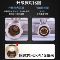 大流量地暖分水器家装阿斯卡利分集水器地热管暖气阀门 3路大流量(1寸主杠接20支管)
