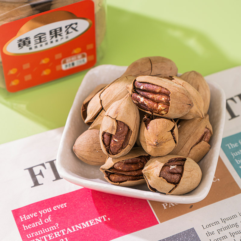 黄金果农碧根果228克营养健康美味零食罐装干果小吃高清大图