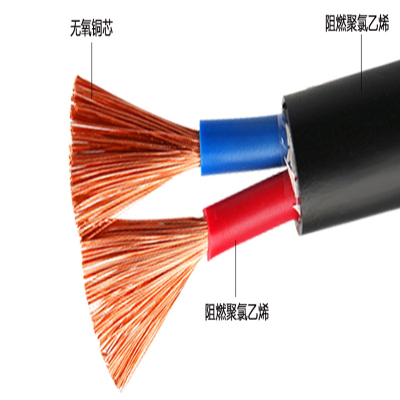 华科中缆护套软电线RVV-300/500V-2×4mm²/米高清大图