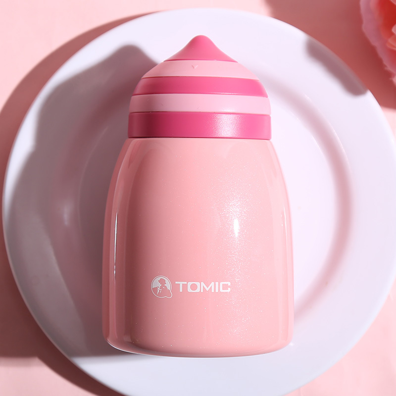 特美刻可爱男女士保温杯小巧便携茶杯不锈钢水杯子 甜粉蔷薇1BBS1268 280ML