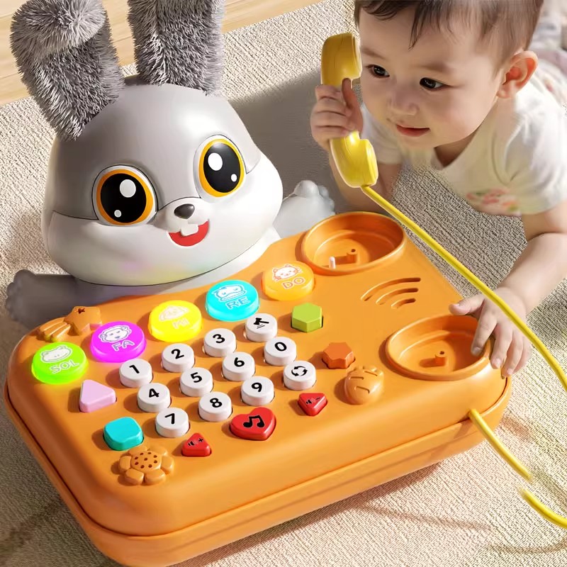 儿童玩具手机仿真电话机座机婴儿音乐手机宝宝多功能早教玩具1663高清大图