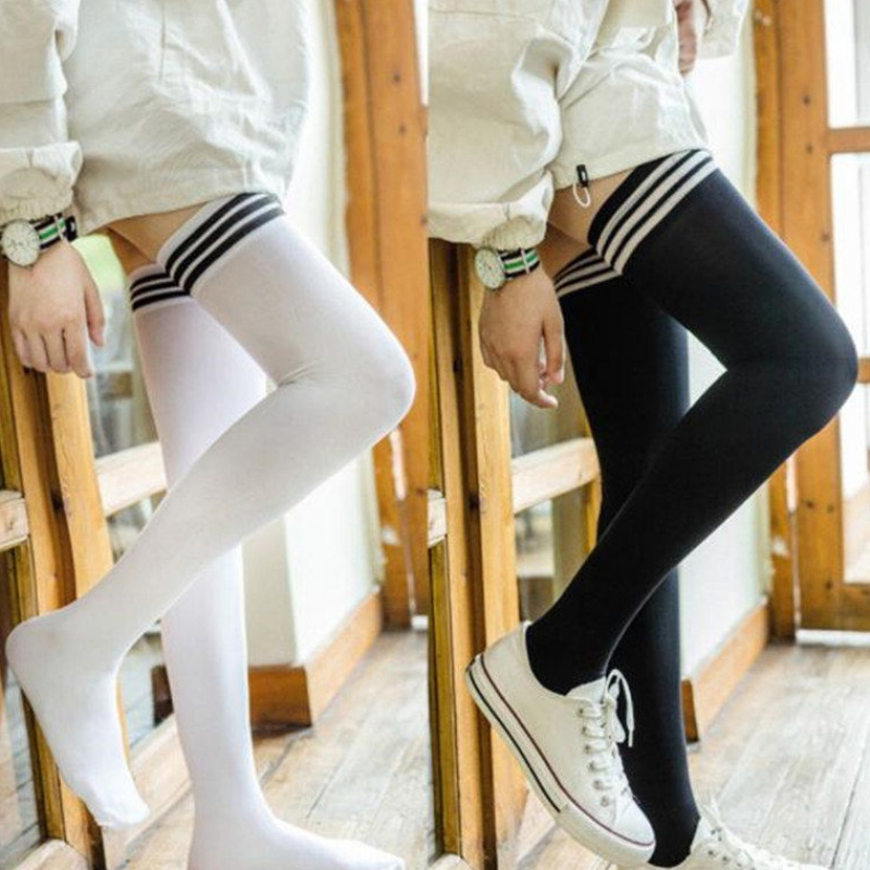 suntek攻速暴击袜过膝袜萝莉装少女学生学院风长筒袜白色丝袜日系薄款