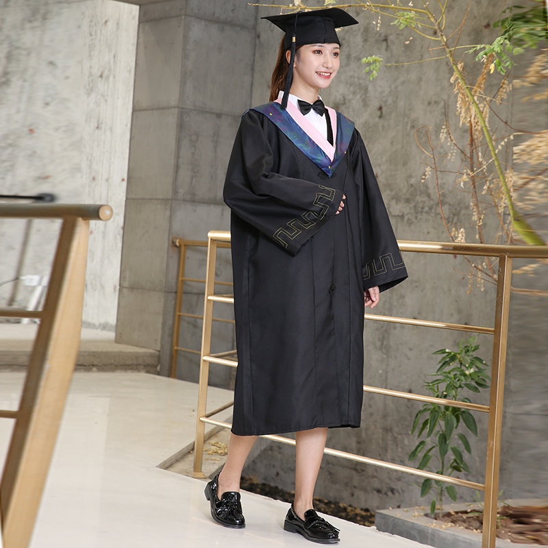 学士服文科学士服学士帽学士服学位服垂布毕业礼服演出服 学士服/医科白领/纸板帽/领结 S码90--100斤