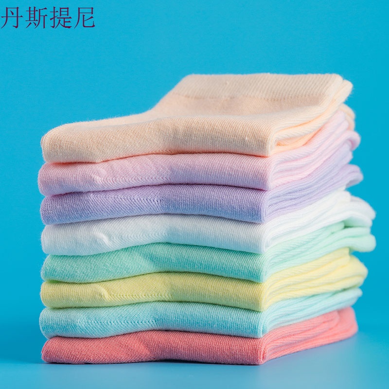 袜子女纯棉中筒袜春秋女士纯色棉袜韩版学院风秋季全棉秋冬季长袜