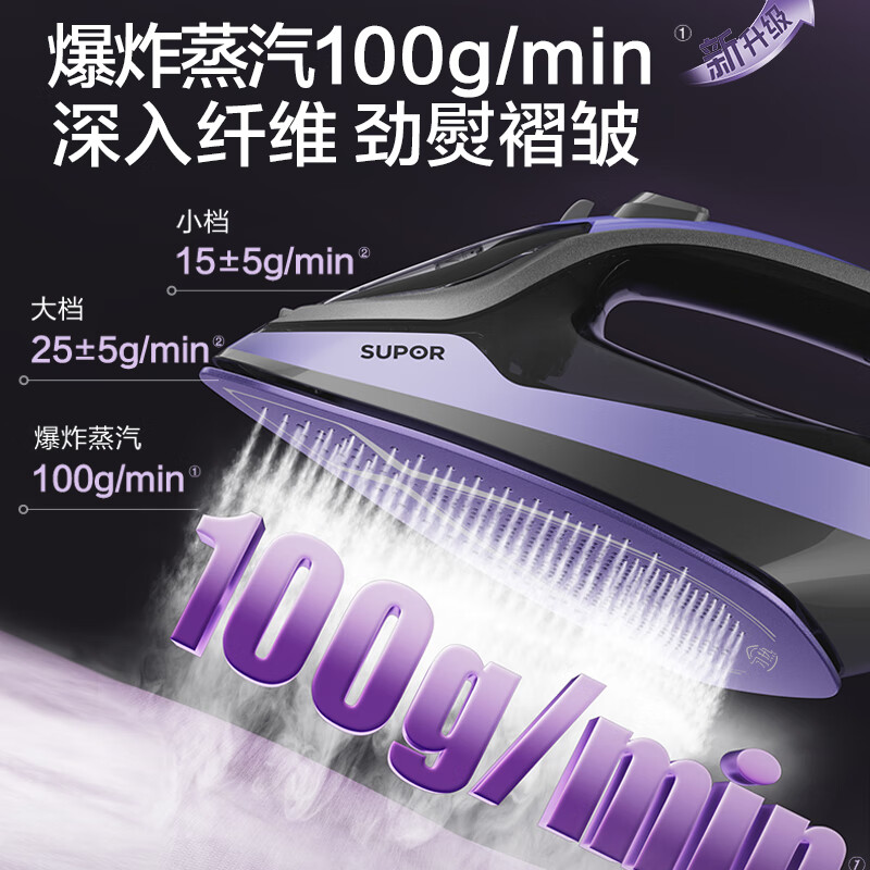 苏泊尔(SUPOR)电熨斗家用挂烫机 智能控温手持熨烫机 大蒸汽干湿两用智能杀菌除螨差旅便携式 ESP-312A高清大图