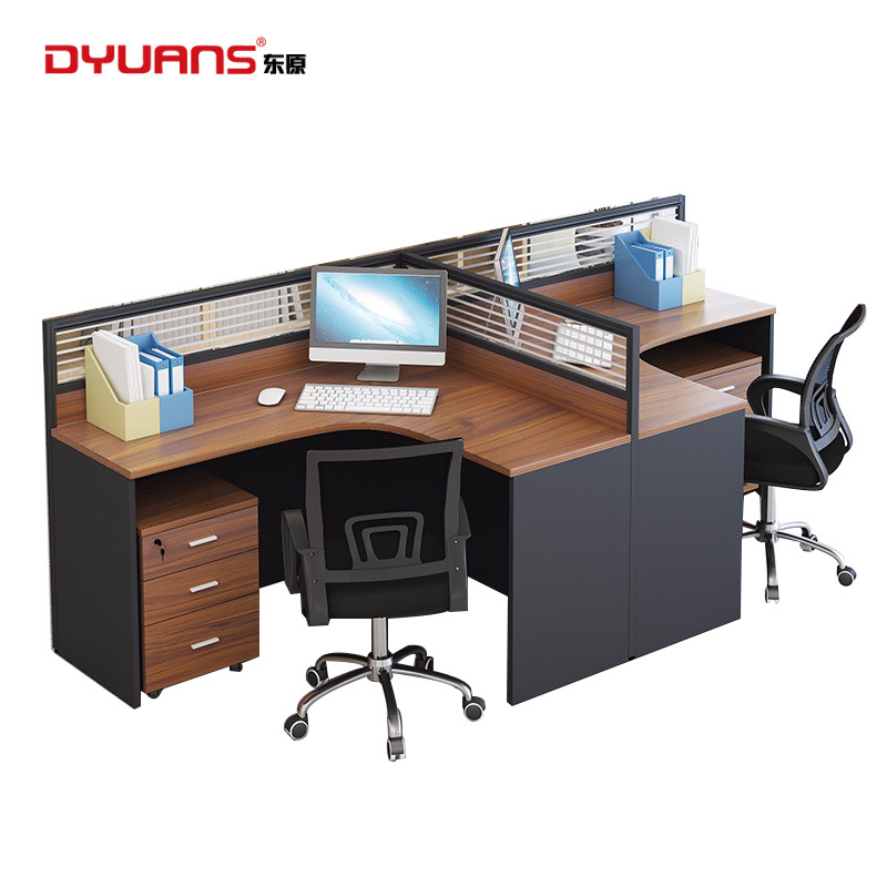DYUANS 东原板式屏风办公桌2.4米两人位T型电脑桌DY-E2402