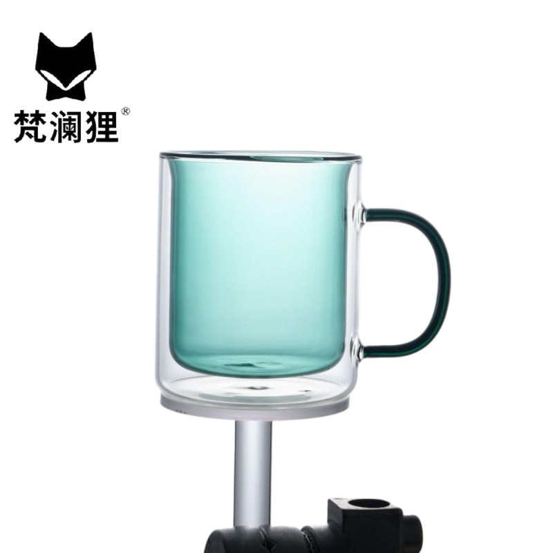 梵澜狸双层玻璃杯BL2 个 透明绿 350ml