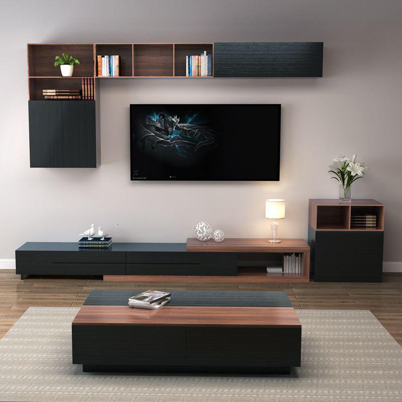 北欧电视柜茶几组合闪电客背景墙现代简约吊柜挂柜客厅储物柜壁柜