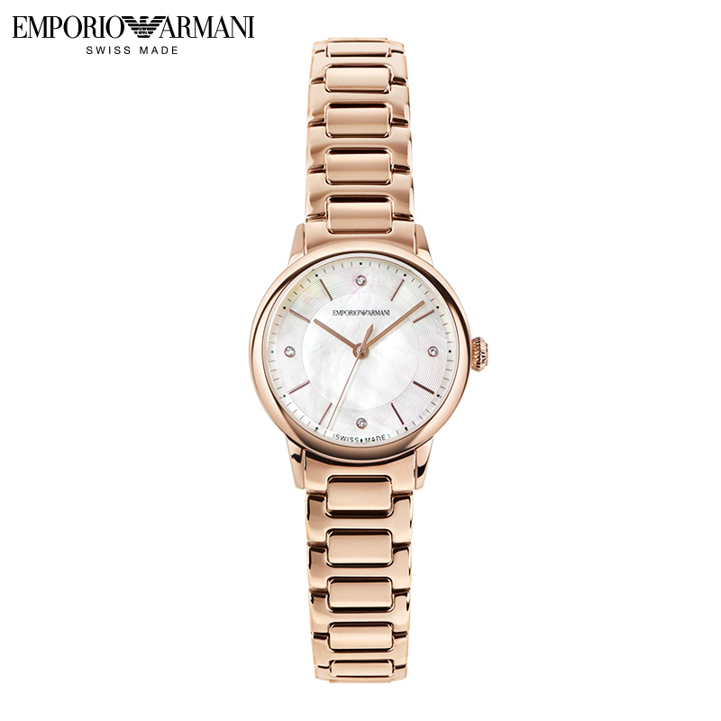 安普里奥·阿玛尼(Emporio Armani)女表 瑞士机芯钻石刻度女士石英腕表RENATO系列ARS5301