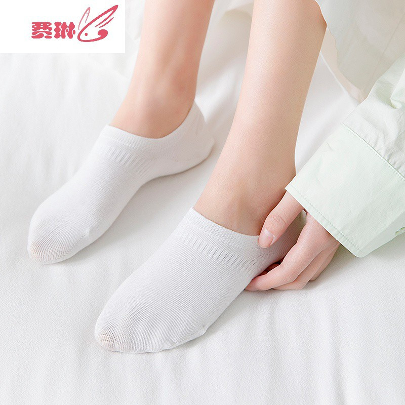 彩色船袜女ins潮日系夏天薄款短袜透气硅胶防滑防脱隐形袜子 费琳