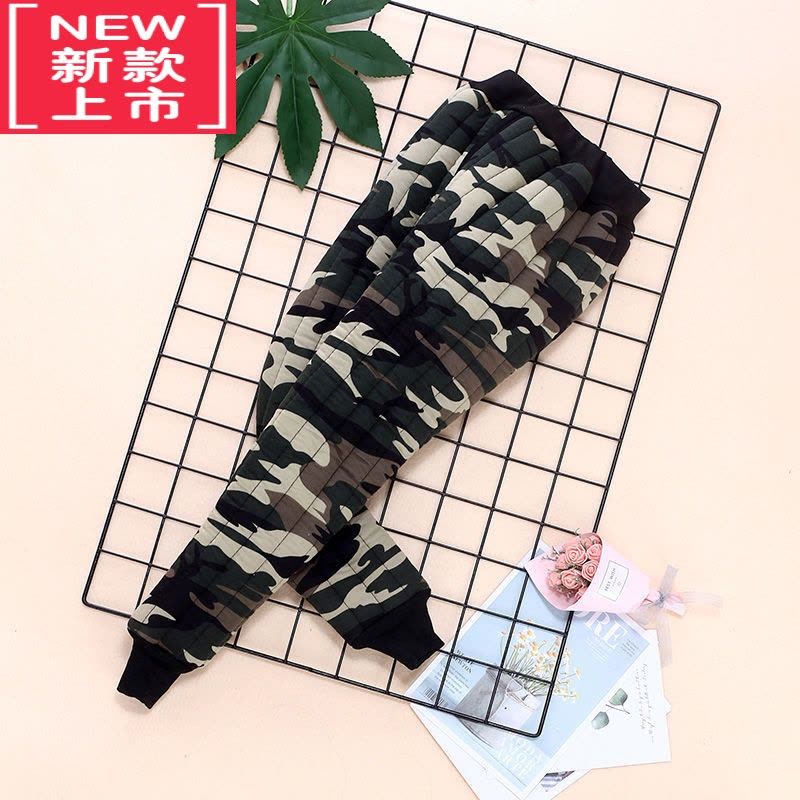 可莉允儿童加绒加厚棉裤内穿男童女童保暖裤校服器冬季中大童夹棉裤子图片