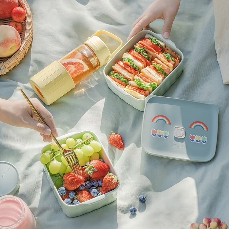 北鼎 CT1006A1/配件 猪猪饭盒 无隔 浅杉绿高清大图