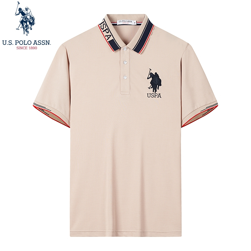 uspolo assn 夏季新款男士polo衫短袖时尚休闲刺绣翻领简约轻商务男装
