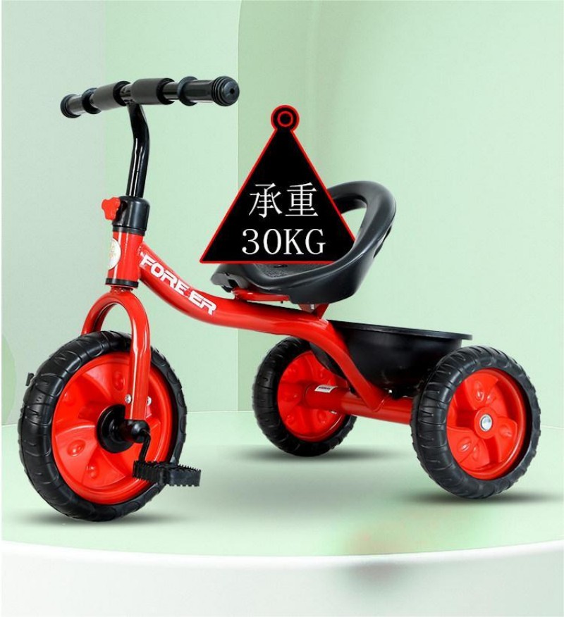 永久(FOREVER)儿童三轮车婴幼儿推车1-3岁童车小孩脚踏单车多功能可拆卸魅力红高清大图