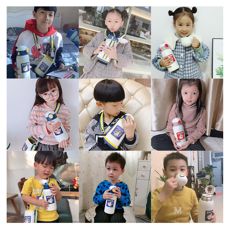 悟童太空狗小豹儿童水杯保温杯带吸管两用幼儿园男女水壶小学生