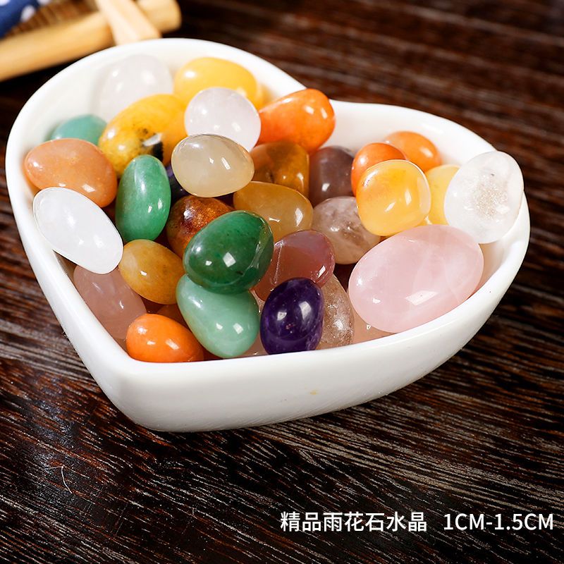 天然鹅卵石南京雨花石原石多肉铺面鱼缸装饰花盆栽五彩色小石头子 彩色经典玛瑙(二斤)