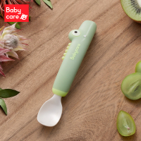 babycare刮泥勺婴儿辅食 神器宝宝吃苹果泥刮勺子刮水果泥器工具 鳄鱼款-温特绿