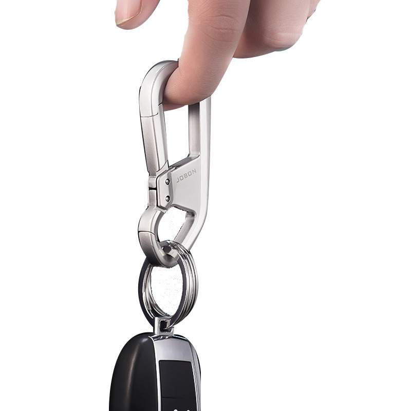 Jobon中邦钥匙扣 高档男女腰挂式创意礼品双环圈金属锌合金汽车钥匙扣ZB-193高清大图
