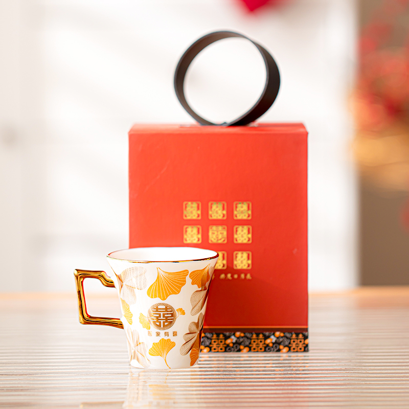 苏氏陶瓷(SUSHI CERAMICS)婚庆结婚伴手礼茶杯咖啡杯水杯吾家有喜礼盒装