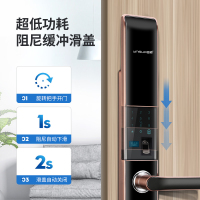 【全国免费安装】因硕智能锁指纹锁家用防盗门木门电子门锁密码锁刷卡锁防小黑盒防猫眼解锁自动滑盖B380X红古铜