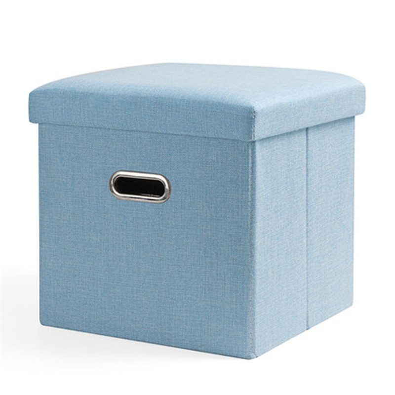 生活日用家庭清洁收纳用品储物凳收纳凳 正方形【31*31*31cm】淡蓝色