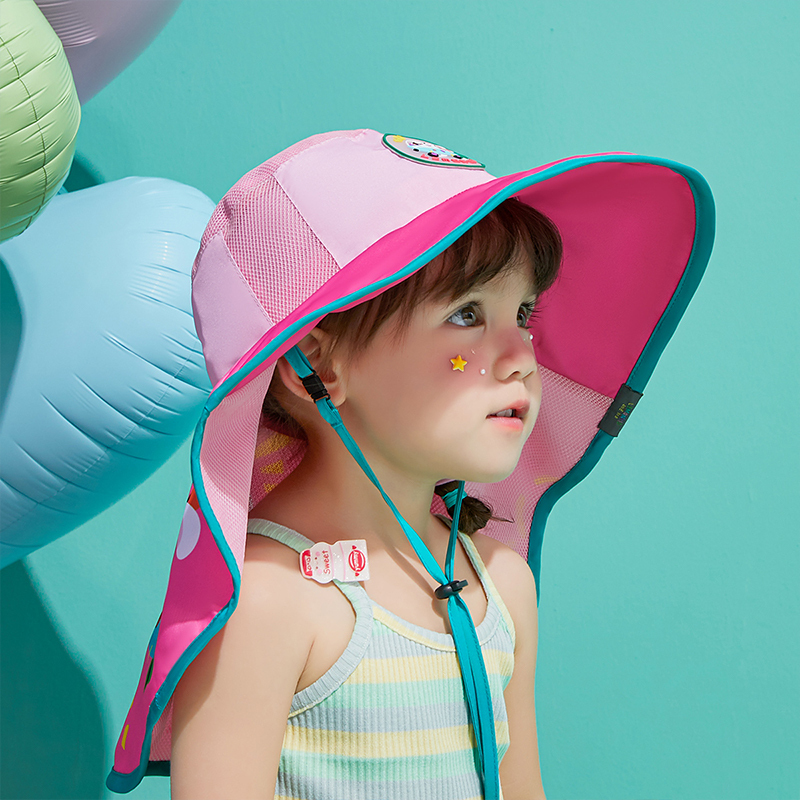 lemonkid檬宝宝儿童防晒帽宝宝遮阳帽男童帽子夏季女童太阳帽沙滩大