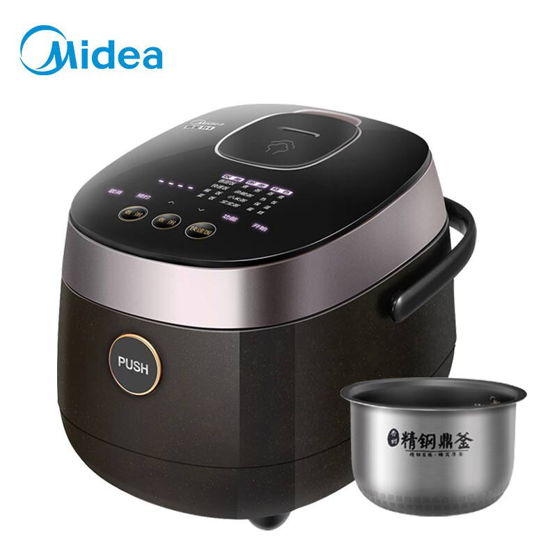 美的(Midea)电饭煲 IH电磁加热锁水焖香阀 2L精钢鼎釜家用迷你高端小电饭锅 黑色