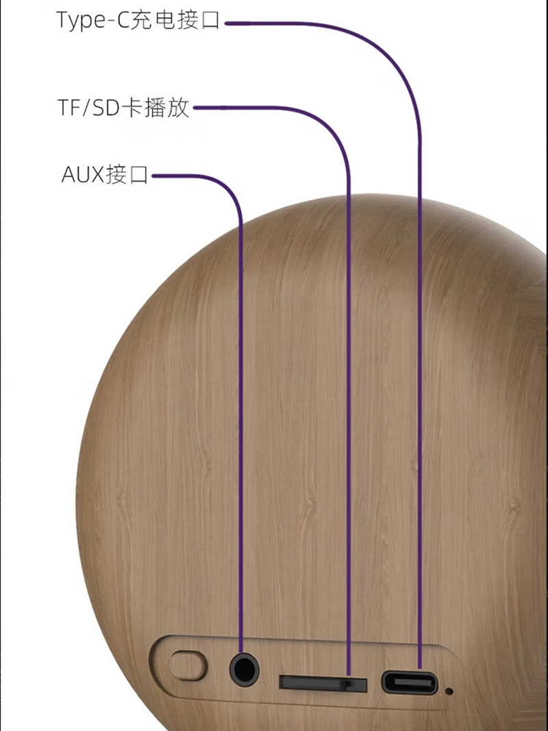bach johann巴赫约翰DW06智能蓝牙音响闹钟收款播报多功能无线小音箱插卡低音炮 可串联 自带氛围灯 混色