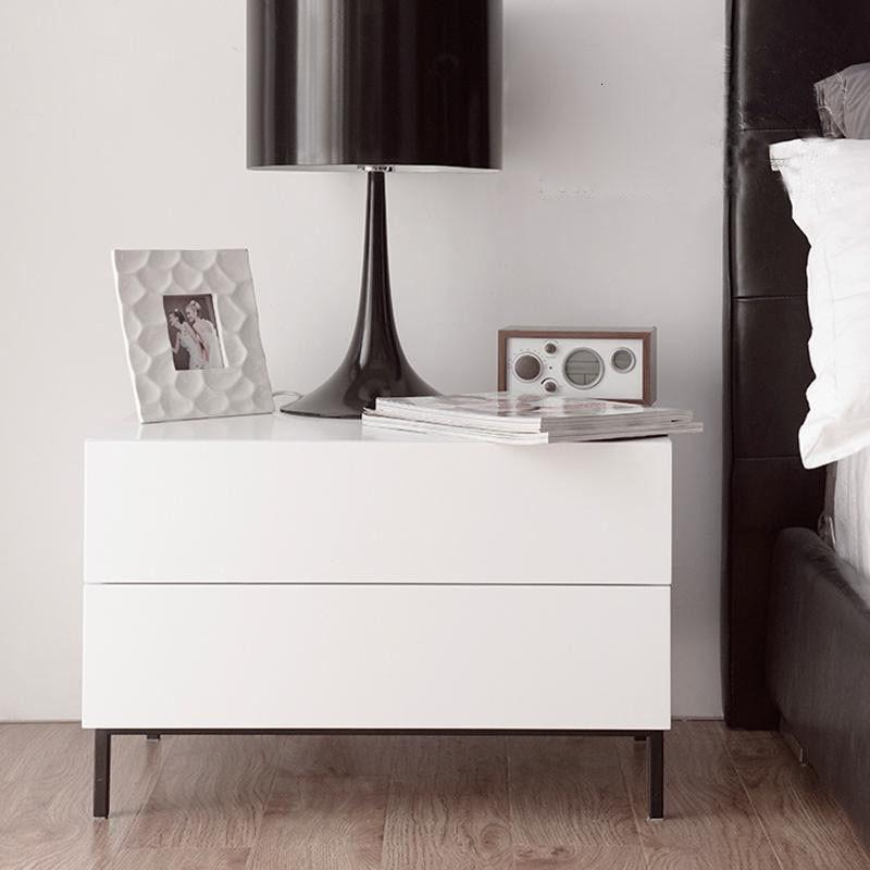 白色烤漆床头柜现代简约卧室小储物柜北欧抽屉式白色迷你边柜矮柜定制
