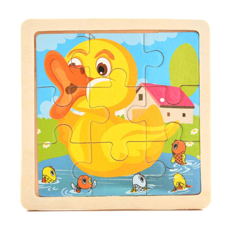 兔小宝拼插玩具 儿童卡通动物拼图创意宝宝幼儿园木质拼版亲子玩具