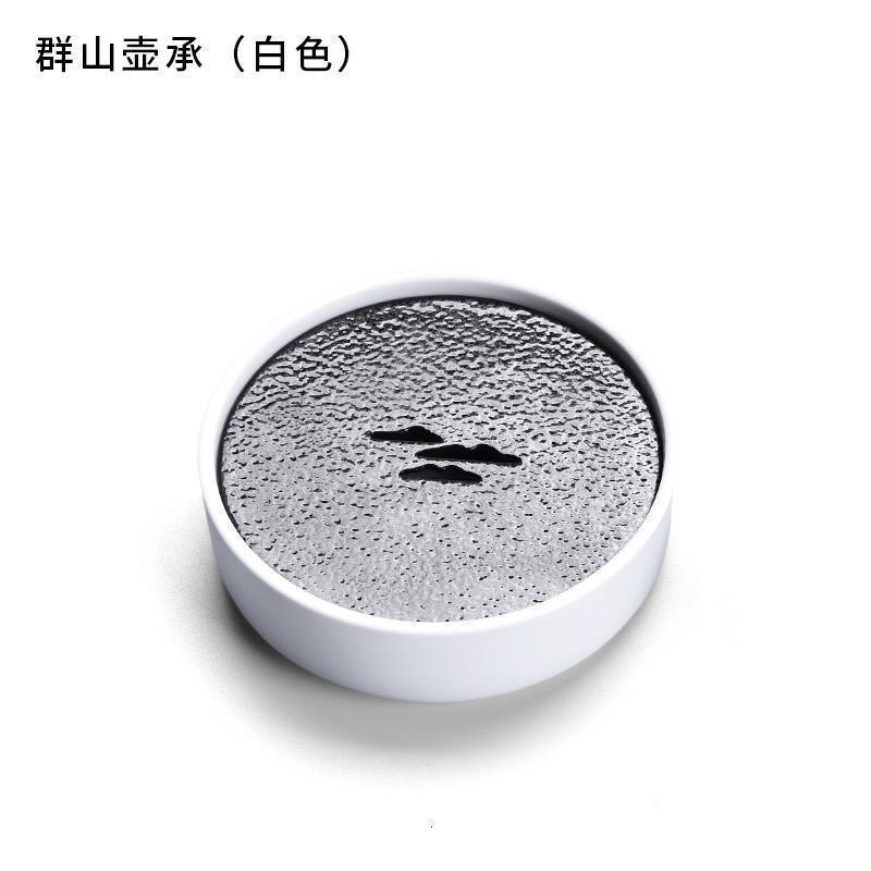 美帮汇功夫茶盘黑陶茶海壶承黑白群山陶瓷茶具干泡盘储水式迷你壶托茶托高清大图