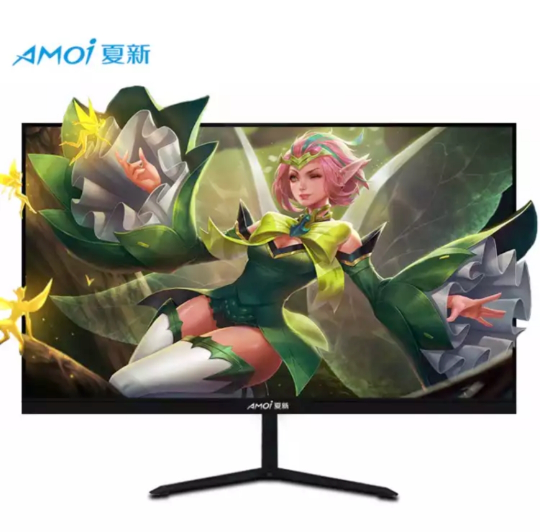 夏新amoi24英寸直面微边框75hz电脑显示器办公家用网吧液晶台式显示屏