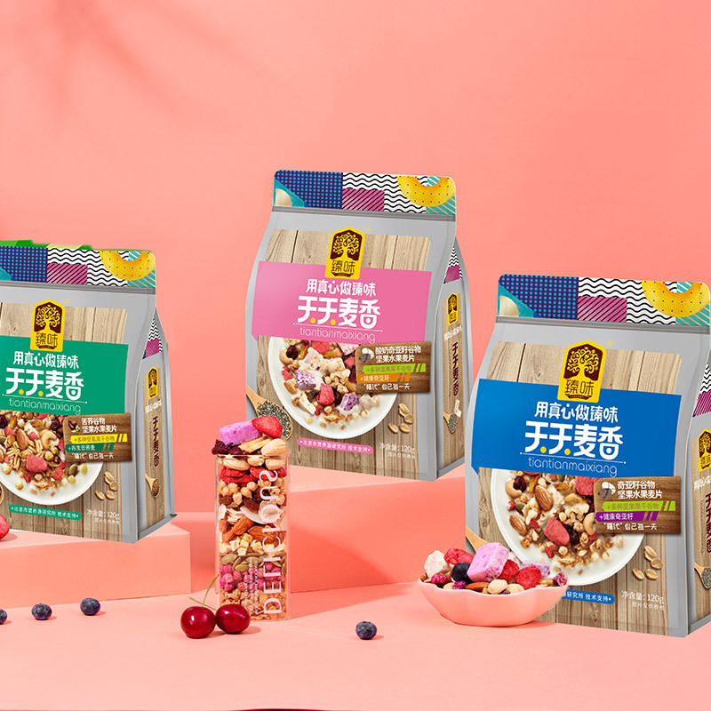 WQMD臻味天天麦香苦荞谷物坚果水果麦片120g