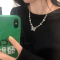 贝珠蝴蝶项链 珍珠拼接钛钢蝴蝶项链女小众高级设计感配饰ins冷淡风嘻哈毛衣链