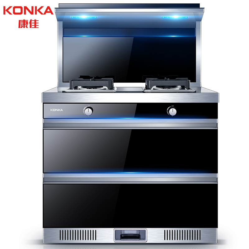 康佳(KONKA) KAD11 厨房环保灶消毒一体灶台 侧吸式抽油烟机燃气灶消毒柜套装 天然气 集成灶