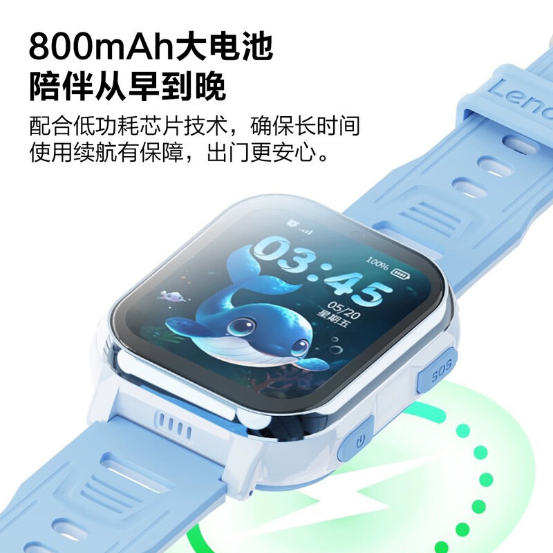 联想(Lenovo)儿童电话手表S1 高清视频通话4G全网通 耐摔防水GPS多重精准定位学生智能儿童手表 粉色-XFQ*高清大图