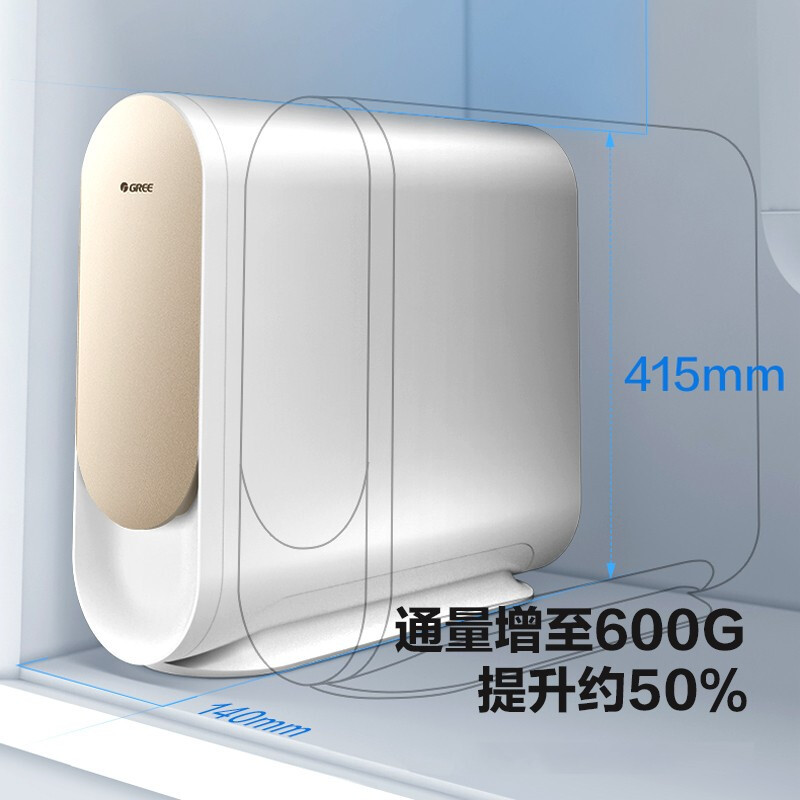 格力(GREE)净水器 WTE-PT95-2x601b家用无桶600G大流量反渗透RO膜过滤小体积智能wifi直饮纯水机