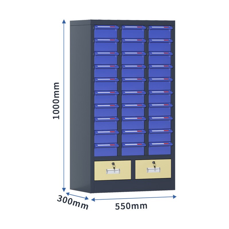 臻远 ZYLJG-W84 零件柜抽屉式工具柜电子元件柜螺丝柜物料柜 30抽蓝色无门加二斗大号高清大图
