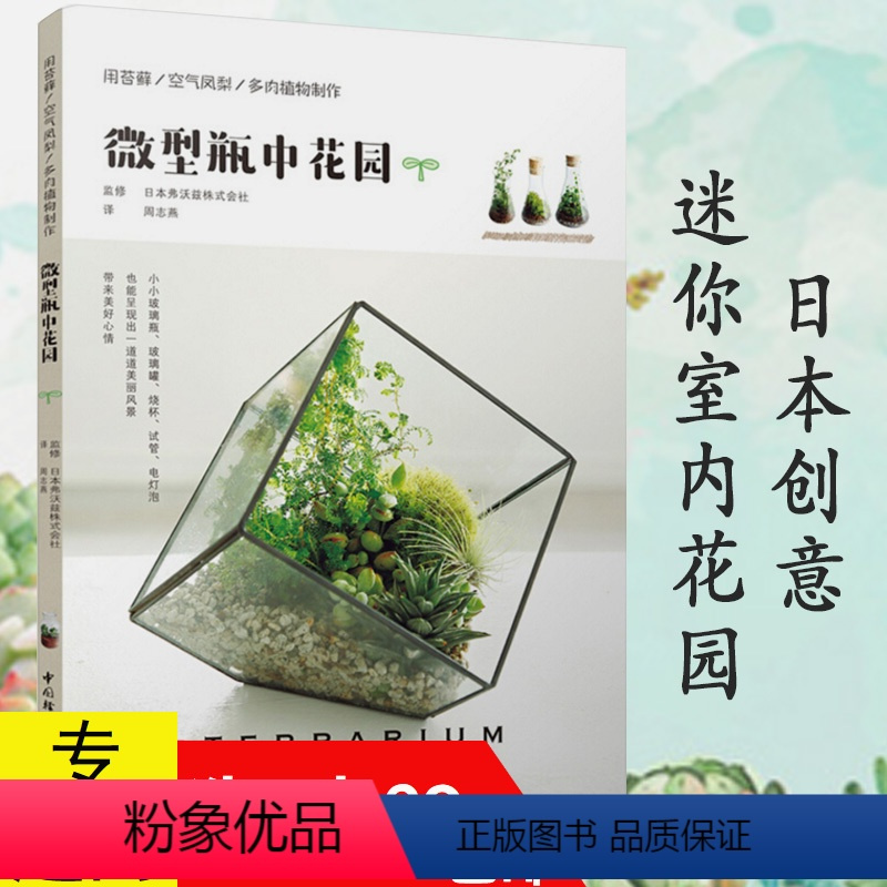 [正版]用苔藓空气凤梨多肉植物制作:微型瓶中花园//家庭创意迷你景观盆栽肉肉绿植打造你的室内花园玩转玻璃生态瓶水培四季