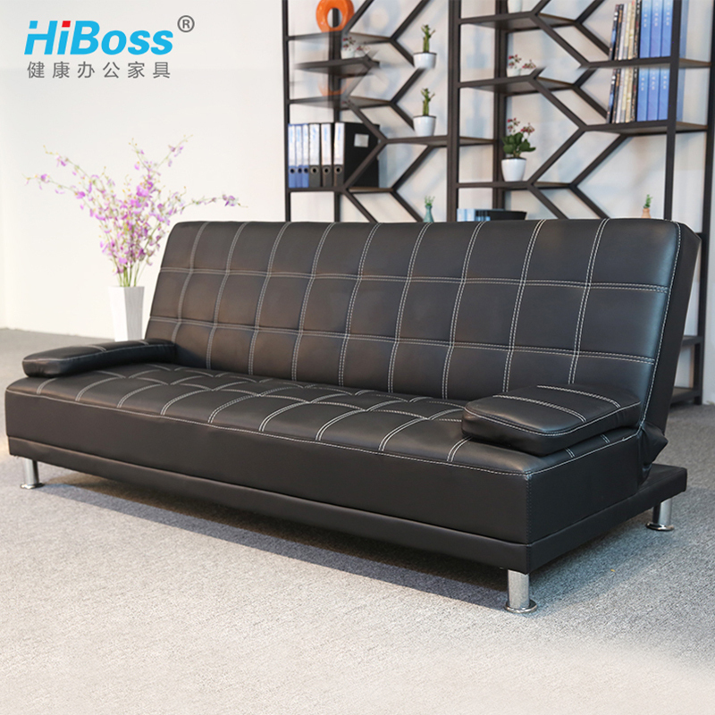 HiBoss皮艺简易沙发可折叠客厅门店出租房懒人小户型沙发床