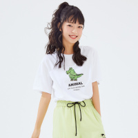 [1件4折价:71.6,可叠加199减30]美特斯邦威T恤女2020新款夏季女小鳄鱼图案针织女士体恤上衣_141