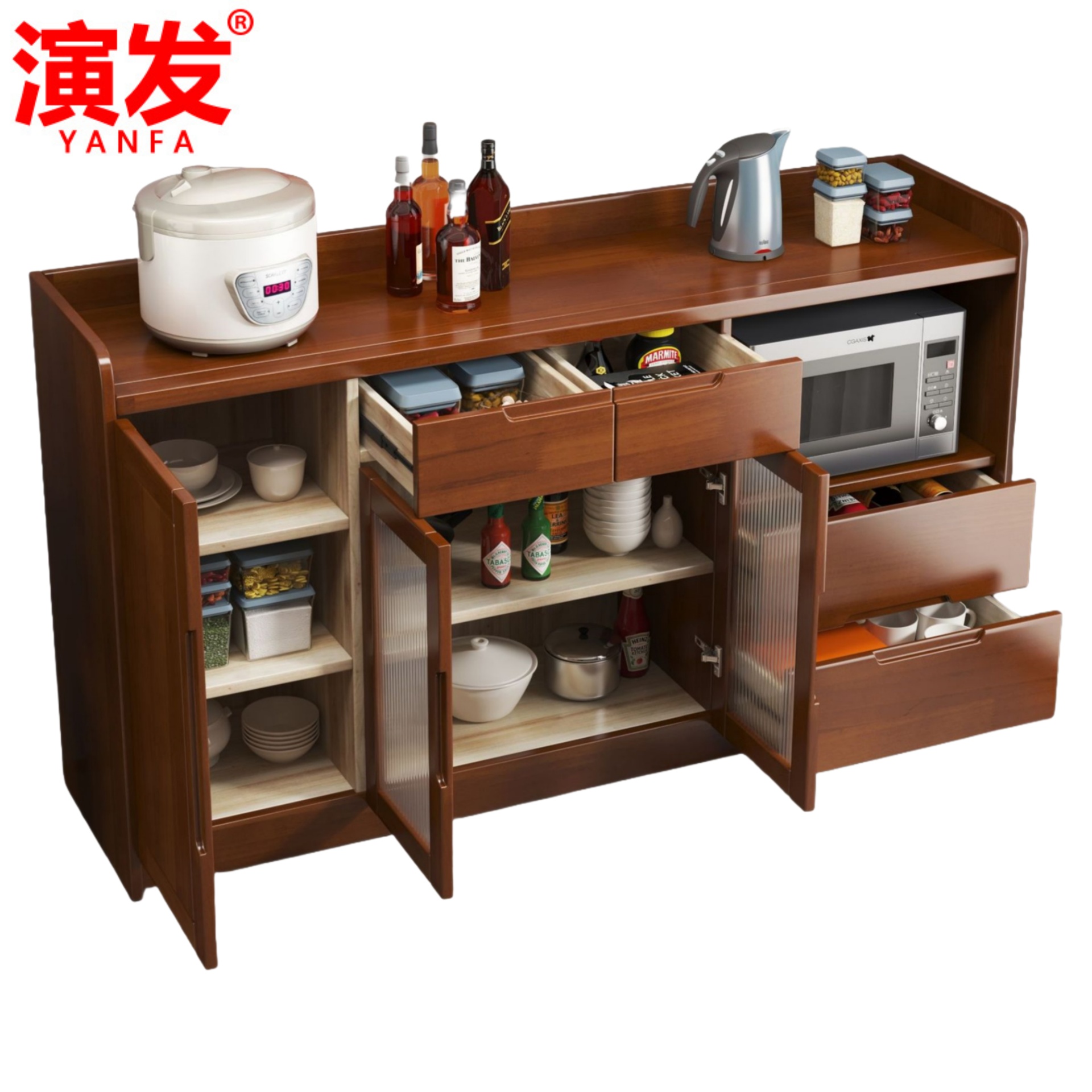 演发茶水柜120cm台高清大图