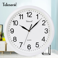 天王星(Telesonic)客厅挂钟简约时尚卧室钟表书房会议室现代创意圆形石英钟 扫秒机芯