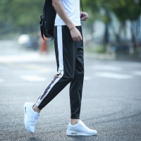 秋季白条休闲运动裤男新款潮修身白边一条杠裤子男学生韩版透气