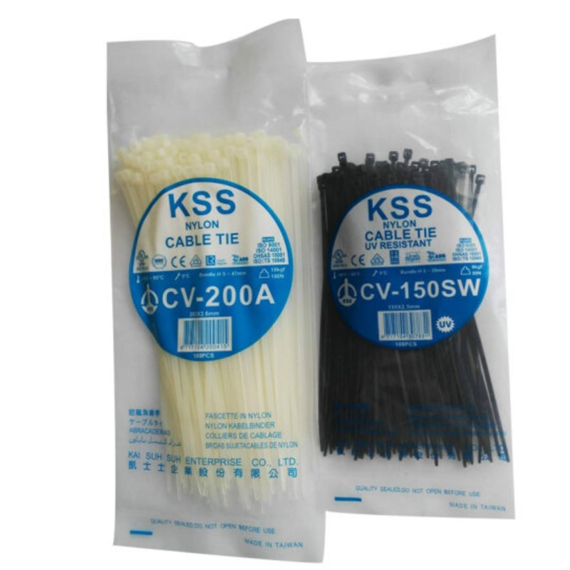 凯士士 (KSS)黑色耐候尼龙自锁扎带CV-150SW （2.5*155） 100根/包 1包