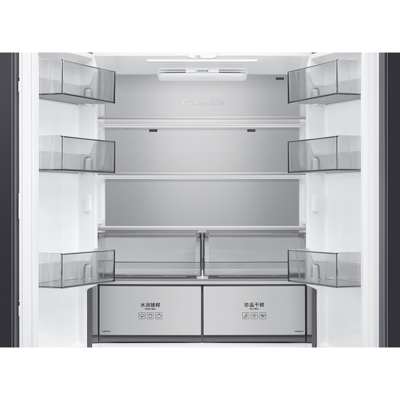 三星RF50DG5151QQSC 501L超薄嵌入 独立三循环 三蒸发器 AI节能 超净离子除菌十字对开门冰箱高清大图